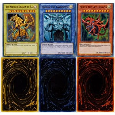 Image of Yu Gi Oh Yugi&#039;s Legendary Decks Single Card Ultra Rare God Set YGLD ENG01, ENG02 &amp; ENG03 [Slifer, Obelisk Ra] by Oh!