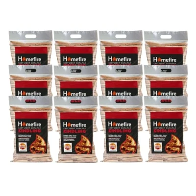 Image of Homefire Sustainably Sourced Supapak Wood Kindling, for Burners, Open Fires, Multi fuel Stoves (Pack of 12)