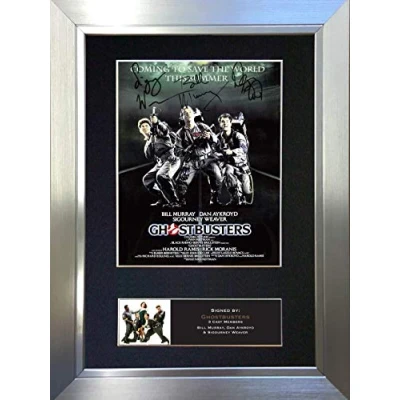 Image of GHOSTBUSTERS Signed Autograph Mounted Photo Reproduction PRINT A4 Rare Perfect Birthday (297 x 210mm) #733 (Silver Frame)