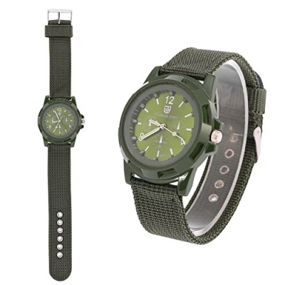Image of Electronic Digital Wristwatch Military Watch Males Army Durable Nylon Band Sport Wrist Watches(Army Green)