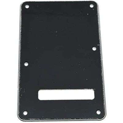 Image of Dopro Strat Guitar Back Plate ST Trem Tremolo Cover fits USA/Mexican Standard Fender Stratocaster Black 3 Ply