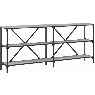 Image of vidaXL Console Table Grey Sonoma 180x30x75 cm Engineered Wood and Iron