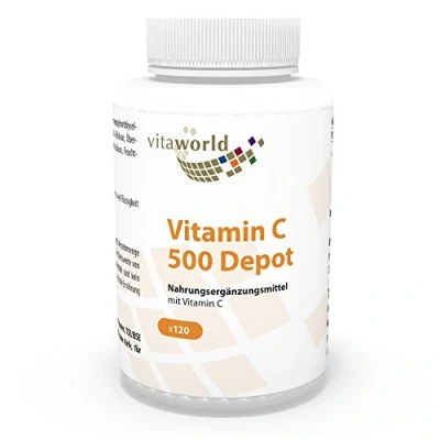 Image of Vita World Vitamin C 500mg timed Release 120 Vegetarian Capsules Made in Germany