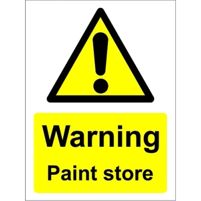 Image of Warning Paint Store Sign Self Adhesive Vinyl 200mm x 150mm
