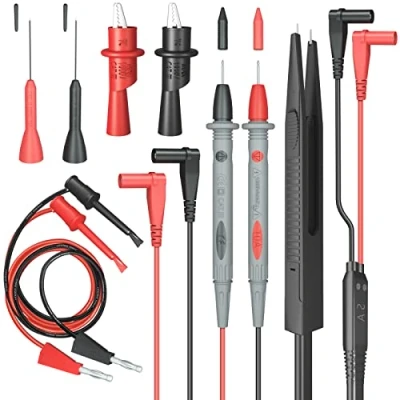 Image of Electrical Multimeter Test Lead Kit with Alligator Clips Hook Probes Professional Cables 1000V 10A CAT.II