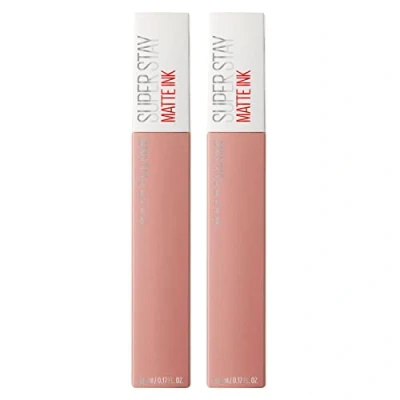 Image of Maybelline New York SuperStay Matte Ink Lip Tint Uniform and covering result with pointed applicator Color 5 Loyalist Long Lasting 16h 2 Lipsticks