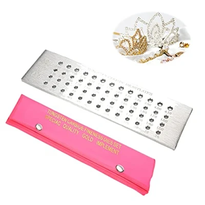 Image of 8&quot; wire Draw Plate with 52 Round Holes, 0.26 4.10mm Tungsten Carbide Drawplate for Jewelry Making