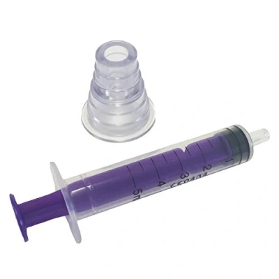 Image of Qualicare 50 X 5 ml Oral Enternal Medicine Baby Elderly Dosage Non Sterile Latex Free Disposable Purple Syringes With Bottle Adapter