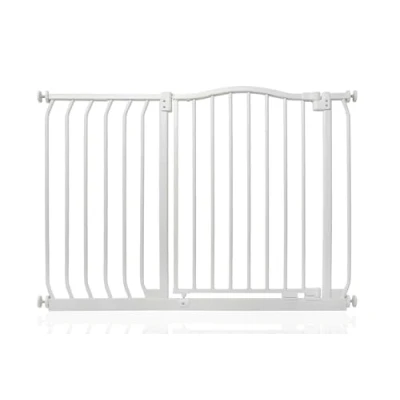 Image of Bettacare Curved Top Dog Gate, 98cm 107cm, Matt White, Pressure Fit Pet Gate for and Puppy, Barrier, Easy Installation