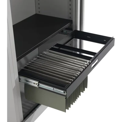 Image of Office Hippo File Organiser For Tambour Storage Unit, Suspension Easy Filing &amp; Retrieval, Simple To Fit Cabinet Files, Roll Out Frames Black