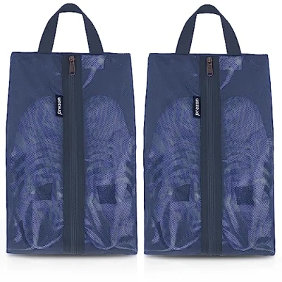 Image of Prezon Travel Shoe Bags, Water Resistant TPU Mesh, Sturdy YKK Zipper, Shoes Storage Bag, Packing Organizer, Unisex Pouch for or Home