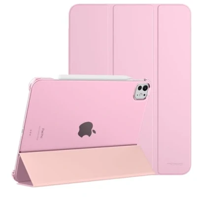 Image of MoKo for iPad Pro 13 Inch Case M4 2024 (7th Gen), Ultra Slim Stand with Hard PC Translucent Back Shell Cover Model (A2925/ A2926/A3007), Support Apple Pencil Pro, Nosegay Pink