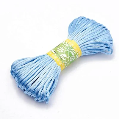 Image of 20m Sky Blue Rattail Satin Cord 2mm Kumihimo Macrame Chinese Knot P00902