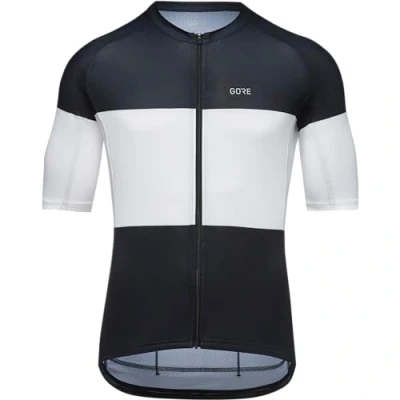 Image of GORE WEAR Breathable Men&#039;s Cycling Jersey, Spirit Stripes, Fast Moisture Wicking, Unique Design, Short Sleeve Shirt Black/White