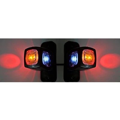 Image of 24/7Auto 2x Side Rear Outline red amber white Marker Lights 24V 12V Trailer Van Truck Caravan Chassis Motorhome