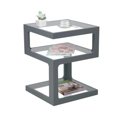 Image of ASPECT Rossini Triple Level Side Coffee End Lamp Table Grey, Wood 40 x 52 cm