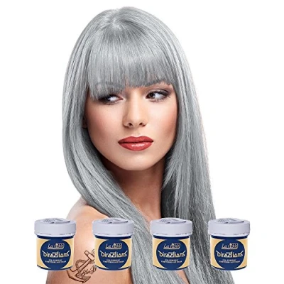 Image of 4 X La Riche Directions Semi Permanent Hair Color 88ml Tubs Silver