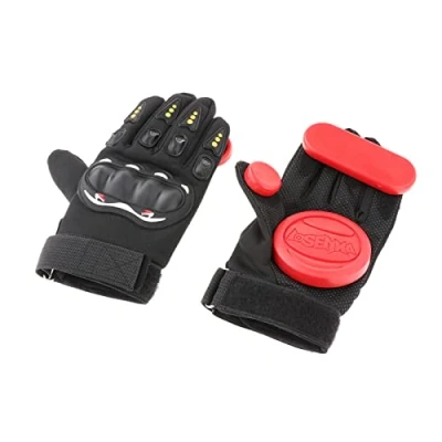 Image of Milageto Skateboard Gloves with Sliders Standard Longboard Downhill for Men Women Protective Accessories, Red