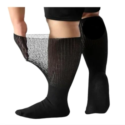 Image of ARG 3 Pairs of Extra Wide Memory Cushioned Moisture Socks for Swollen Feet Super Diabetic Edema, Bariatric, Hospital Men, Lymphedema Men&#039;s Size 11 14 UK