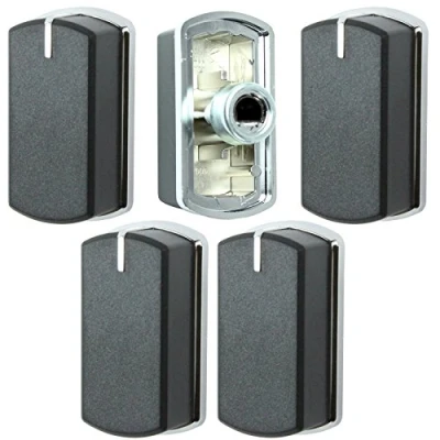 Image of Belling Genuine 444449565 444449566 Oven Cooker Hob Control Switch Knobs (Black/Silver, Pack of 5)