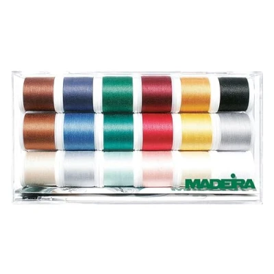 Image of Madeira 8030 Cotona No.30 Sewing Thread Box with 18 Bobbins of 200 m Each
