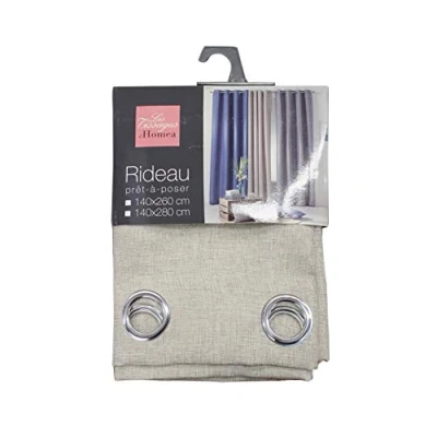 Image of AHOME Homea Polyester Eyelet Curtains, polyester, linen, 260x140 cm