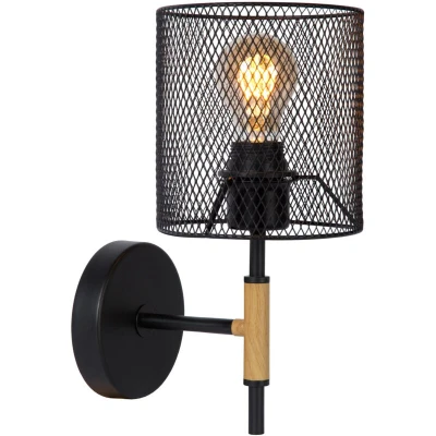 Image of Baskett Vintage Wall Light 1xE27 Black