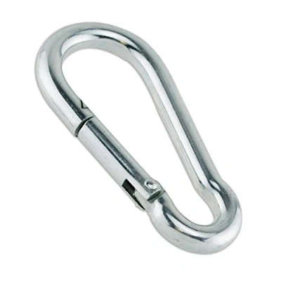 Image of Constrabo® 1x carabiner 200x15 mm DIN 5299C norm Galvanised steel carbine hook with 1360kg load capacity Spring loaded closure a snap hooks, hardware store karabiner clip