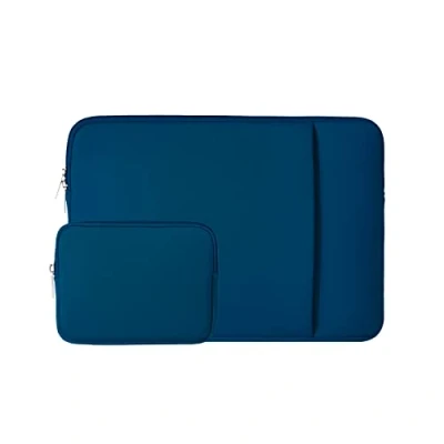 Image of RAINYEAR 14 Inch Laptop Sleeve Case Protective Soft Padded Zipper Cover Carrying Computer Bag with Front Pocket &amp; Accessories Pouch,Compatible 14&quot; Notebook Chromebook Tablet Ultrabook(Navy Blue)