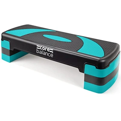 Image of Core Balance Exercise Step Aerobic Stepper Non Slip 3 Level Height Adjustable (Teal)