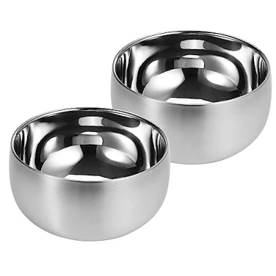 Image of Bidponds 16.9 Fl Oz Ice Cream Bowl,Stainless Steel 316# Insulated Bowl,Double Wall Vacuum Soup Bowl Cereal Salad Bowl, Dishwasher Safe, Set of 2