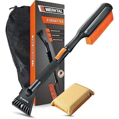 Image of WERKTAL Ice Scraper [MAX] Car with Broom Effective [Telescope] Ultra Fast Snow Brush Innovative Windscreen Breaker Function Stable