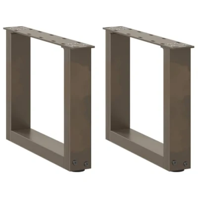 Image of vidaXL Coffee Table Legs 40x30 31cm Powder Coated Steel U Shaped Adjustable