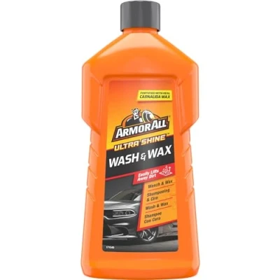 Image of Armor All, Wash and Wax 500ml, Car Shampoo &amp; Polish, Dual Action Formula for a Clean Shiny Car, Water Beading Technology to Prevent Stains, Ideal Motorcycle Detailing, Made in the UK