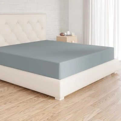 Image of Amazon Basics Soft Microfibre Super King Fitted Sheet, Deep Pocket 12 inch (30 cm), Spa Blue