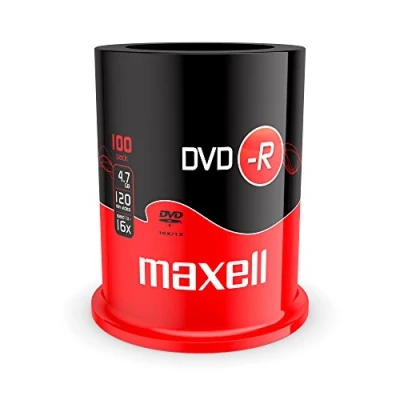 Image of Maxell DVD R 4.7 GB 16X 120 Min Video Matt Silver (100 Disk Pack Spindle)