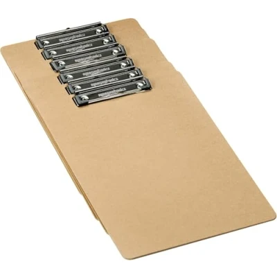 Image of Amazon Basics Hardboard Clipboard 6 Pack, Brown