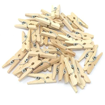 Image of 25mm Mini Natural Wooden Clothes Peg Craft For Vintage Wedding Party Decoration Scrapbook (50)