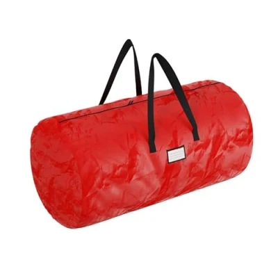 Image of Christmas Tree Duffel Storage Bag Stores Up To 10 Foot Disassembled Artificial Xmas Tree, Durable Waterproof Material Zippered Container With Carry Handles