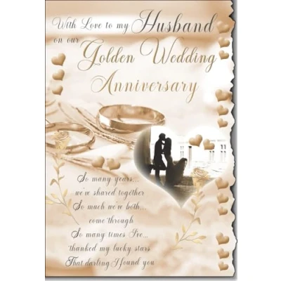 Image of With Love To My Husband On Our Golden Wedding Anniversary Card Lovely Verse