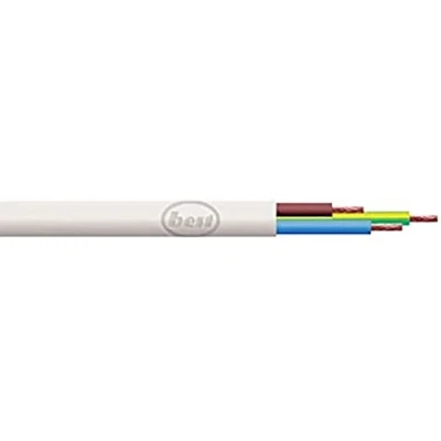 Image of Merriway BH05694 3 Core Round Flex Cable, 2183Y 0.75mm White, 10 Metres (33 feet)