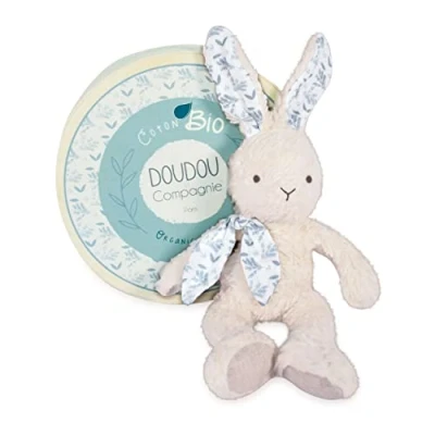 Image of Doudou et Compagnie Rabbit Puppet Organic Soft Toy White 25 cm BOTANIC BIO DC3971