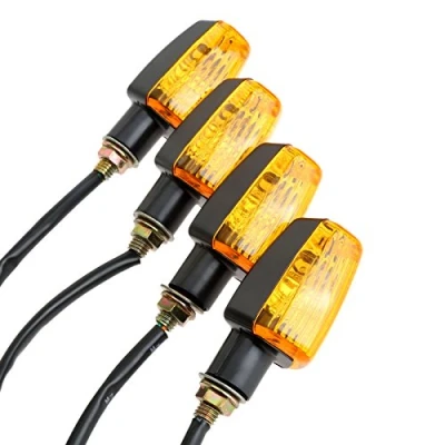 Image of MUXSAM Turn Signals Light 4Pcs Turning Indicators Universal 12V Bulbs for Motorcycle Motorbike Scooter Quad Cruiser Off Road Mini Lamp Yellow