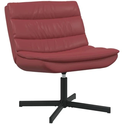 Image of vidaXL Swivel Chair Wine red Faux leather Standard