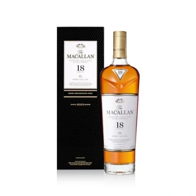 Image of The Macallan 18 Years Old Sherry Oak, Single Malt Speyside Scotch Whisky, Ginger &amp; Dark Chocolate, Aged in European Oak Season Casks, 43% ABV, 70cl, 2023 Release