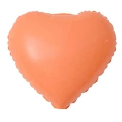 Image of Orange Heart Pastel Foil Balloon, 45cm (2 pack)