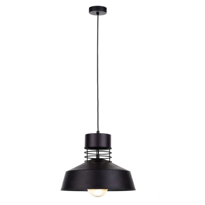 Image of Titanium Dome Pendant Ceiling Light Black, 34cm, 1x E27