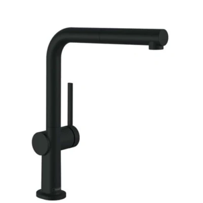 Image of Hansgrohe Talis M54 Single Lever Kitchen Mixer 270 With Pull Out Spout And Sbox, Spray Mode, Matt Black, 72809670