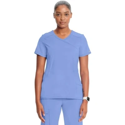 Image of Infinity Cherokee Women Nurse Scrubs Top Mock Wrap 2625A, Blue, S