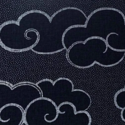 Image of A Street Prints Skylark Cloud Wallpaper, Paper, Navy, 20.5 Inch x 33 ft